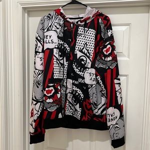 REASON XL Hoodie (NWT) Red, Black & White